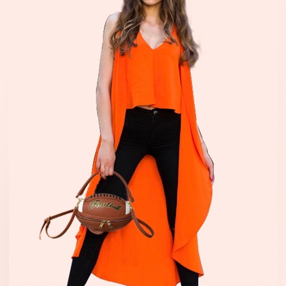 Zara Orange High Low top size small - Picture 1 of 6